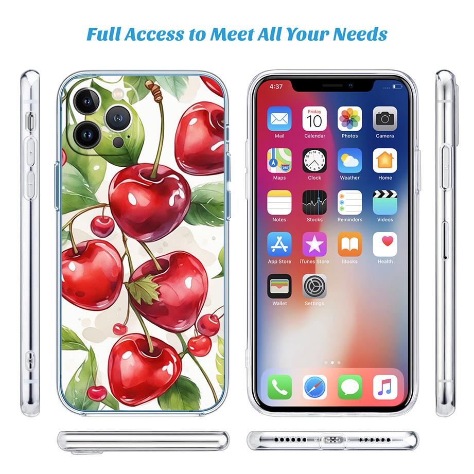 Kirsch Sommerfrucht Transparente Handyhülle für Motorola Moto G7 G8 G9 G84 G85 G73 G24 G15 Z2 Play Power Plus