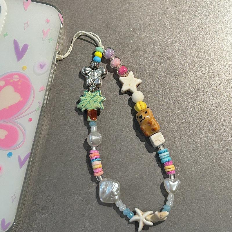 Mobile Phone Hang Rope Acrylic Phone Strap Coconut Tree Strap Decorative Starfish Phone Accessory For Photography Camera Diy