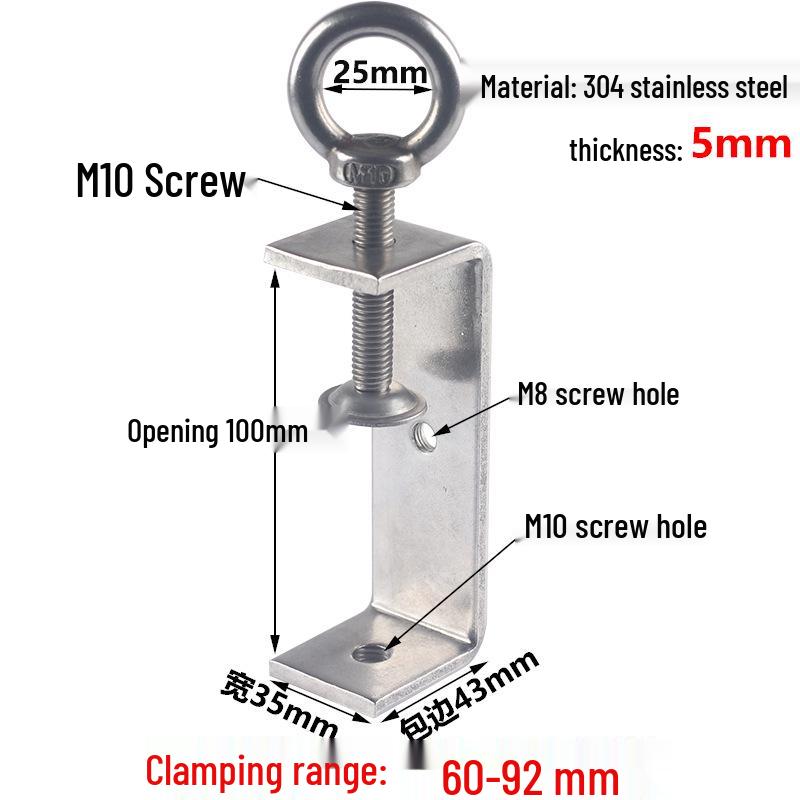 304 Stainless Steel U-Shaped Tiger Pipe Clamp Fastening Clip