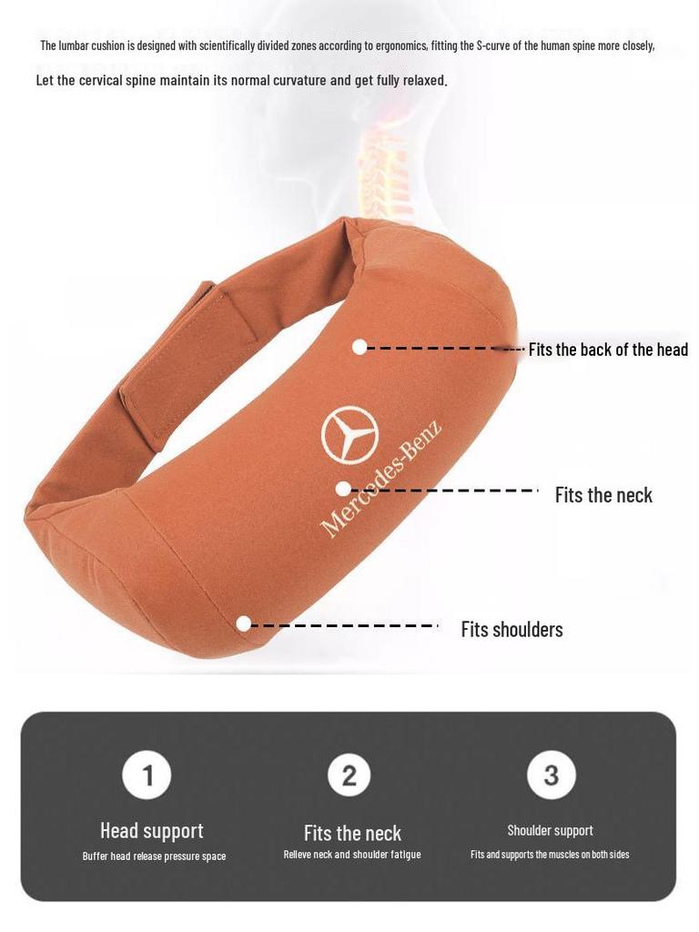 Neck Pillow & Backrest Set for Mercedes-Benz GLC/GLCL/C-Class Headrests – Car Interior Use