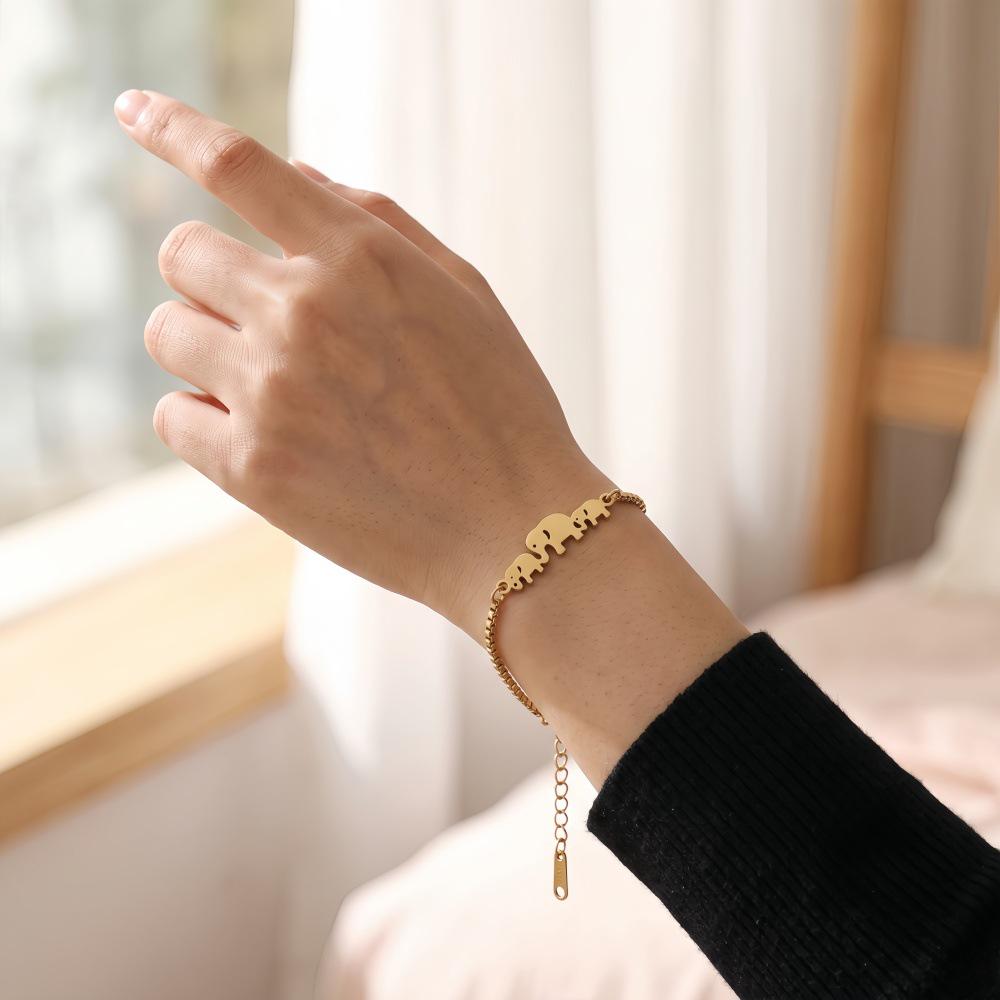 Stainless Steel Animal Letter Star Bracelet - Unisex Fashion Accessory