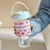 Glass Tea Cup with Dual-Drink Straw