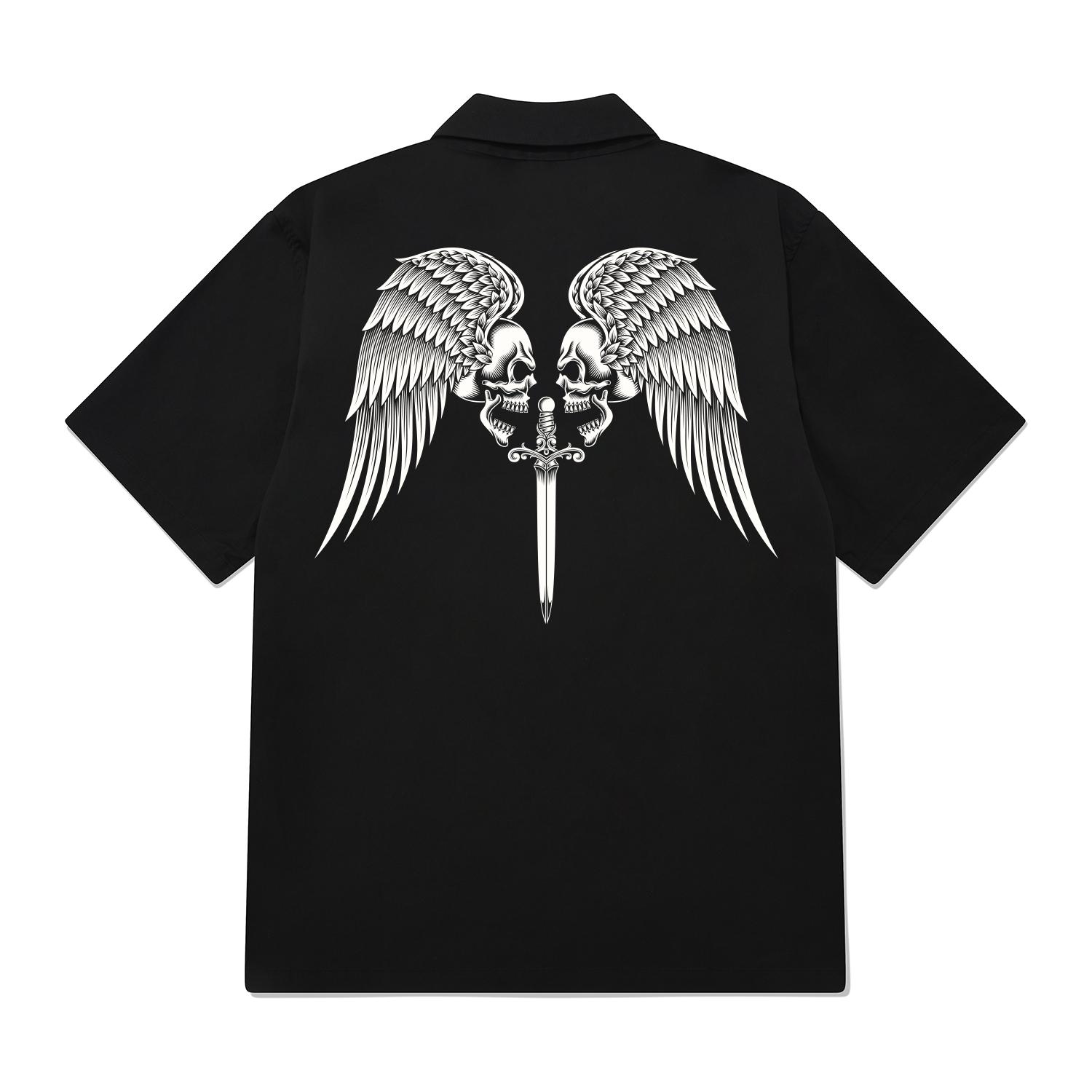 Khan 6312 Kysb0017 Knights Of The Round Table Short Sleeve Shirt Black Black/L