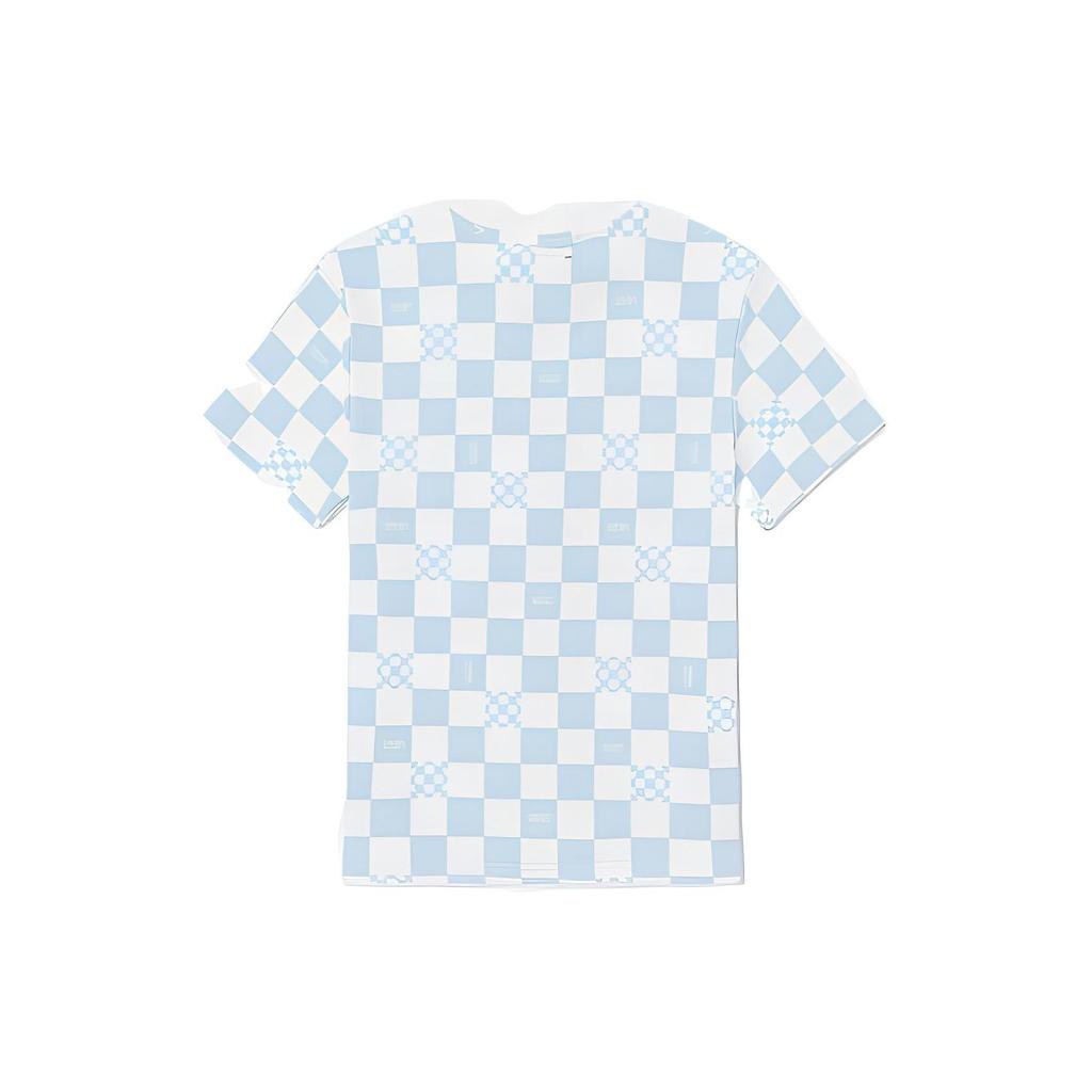 Vans Refreshing Color Checkerboard Print Crew Neck Regular Short Sleeve T-Shirt Unisex T-Shirts Light-Blue VN0A7PZCBSS