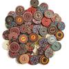15-25mm 50pcs Retro Wooden Buttons 2 Holes for Handwork Sewing Scrapbook Clothing Button DIY Crafts Accessories Gift Card Decor.
