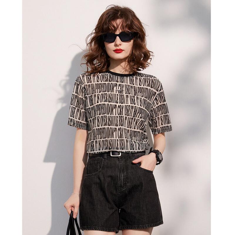 Bailuyu Women's Round Neck Short Sleeve T-shirt