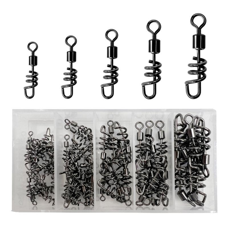70Pcs Fishing Line Lure Connector for Saltwater Freshwater Heavy Duty Fishing Swivels Barrels Swivels Fishing Accessory