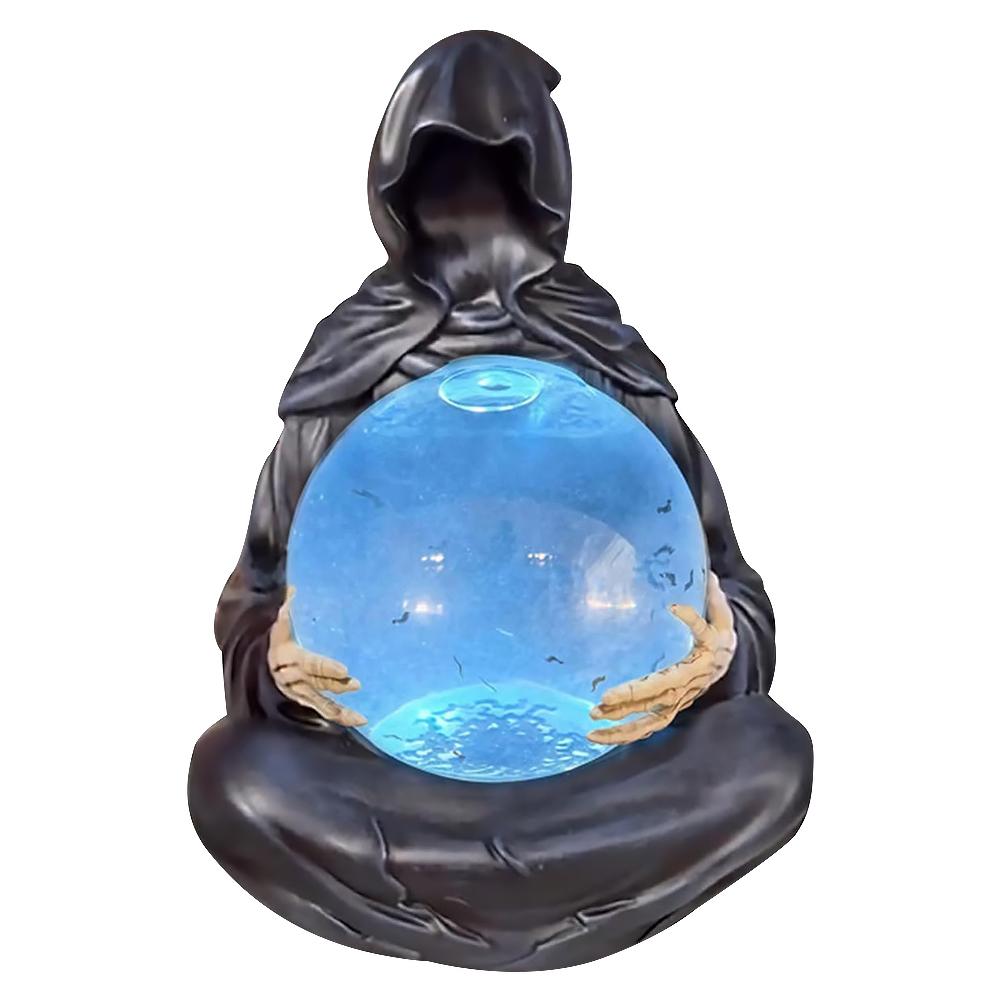 

Фигурка Мрачного Жнеца со светящимся шаром Готическая статуя Мрачного Жнеца с хрустальным шаром Статуя Мрачного Жнеца с летающими летучими мышами Хрустальный шар