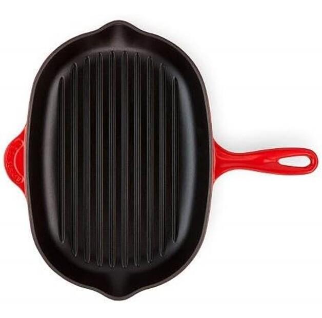 Le Creuset Signature Oval Grill Pan, 32 Cm, Cherry Red (20194320600422)