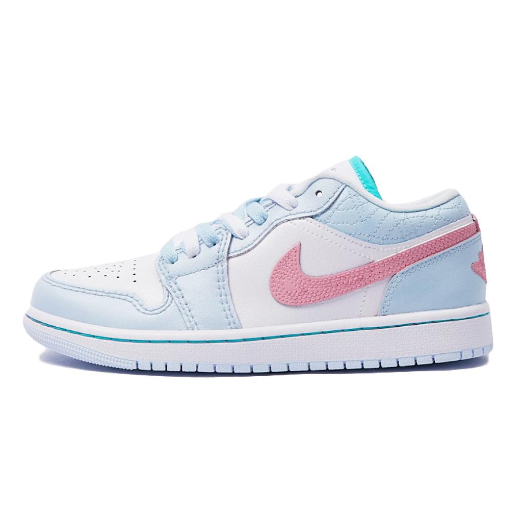 Jordan Air Jordan 1 Low SE Sparkling Water, Cherry Blossom Bubble Water Cushioning Abrasion Resistant FV3623-151(Team15-)