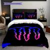 Set di tre pezzi Monster Energy Glow Vibrante(1 * copripiumino + 2 * federa, senza nucleo) Copripiumino e federa regalo di Natale compleanno