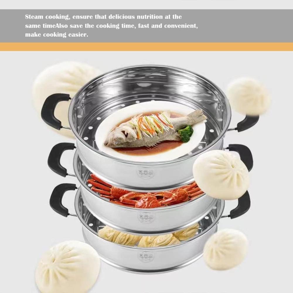 Steamer Basket Stainless Steel Round Cooking Rack Food Steamer Home Kitchen Dim Sum Dumplings Universal Steamer Cookware