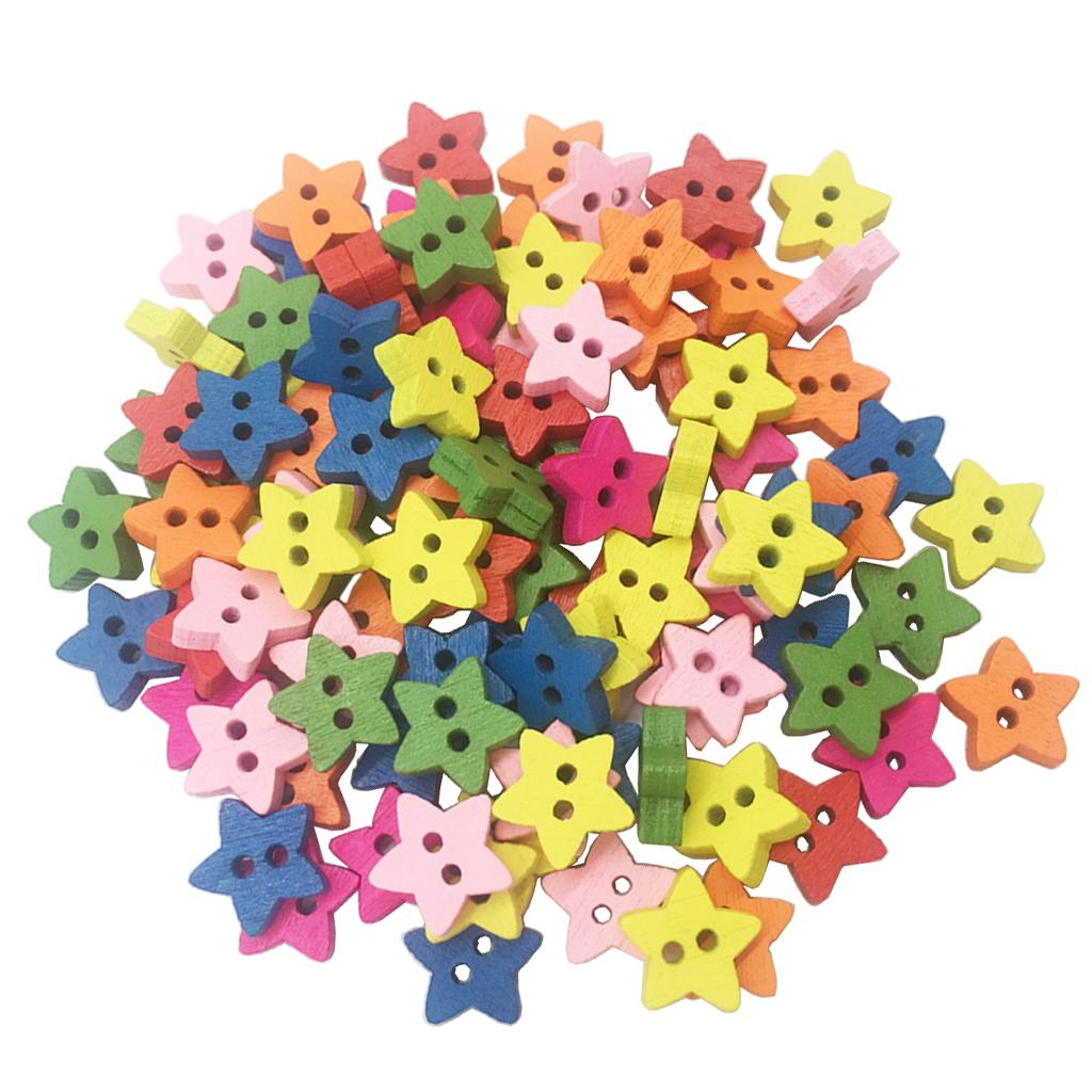 100 Pieces 2 Holes Buttons Embellishments Flatback for Sewing Crafting DIY 13mm