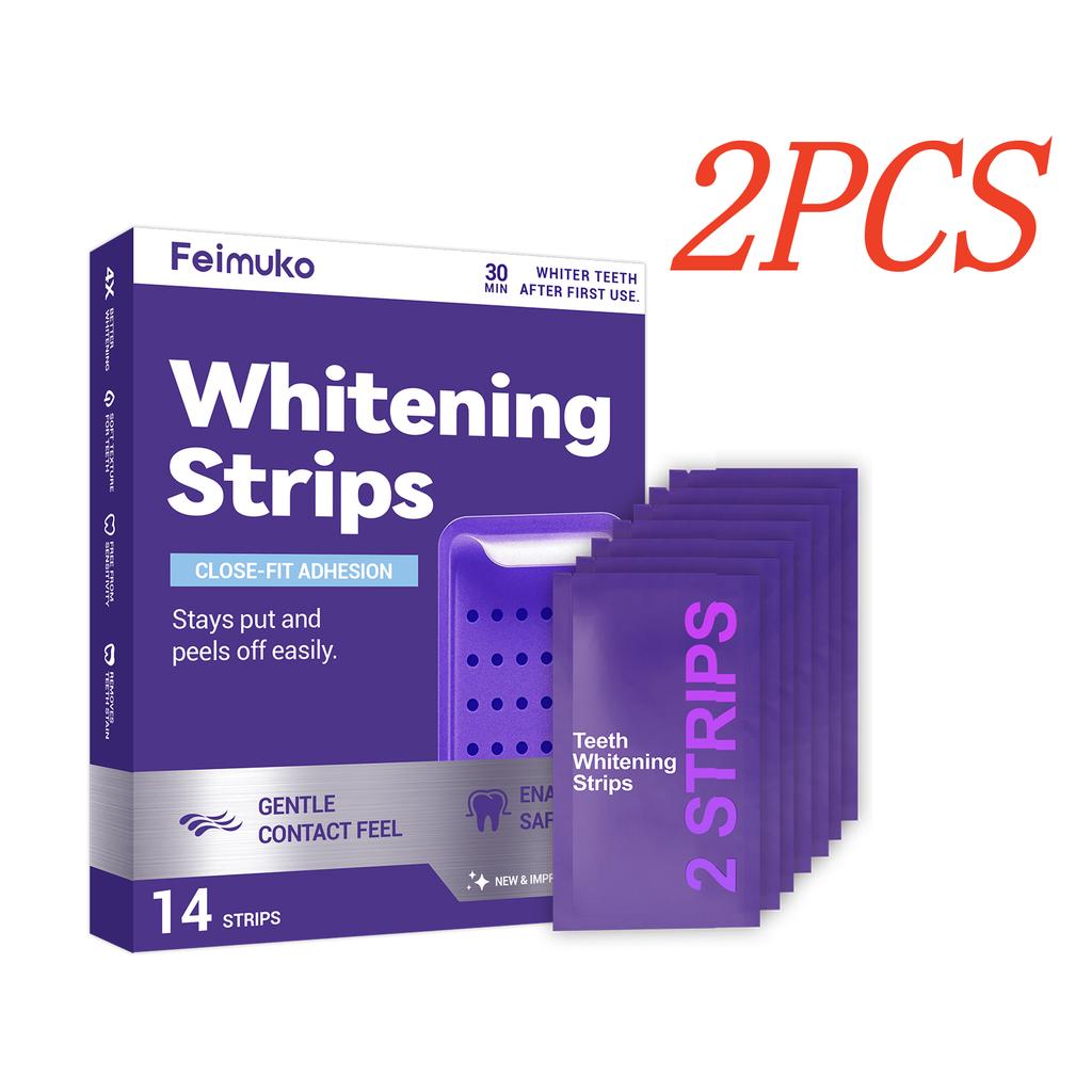 Purple Teeth Whitening Strips for Sensitive Teeth Remove Coffee Wine Smoking Stains Non Slip Improve Dental Yellowing Bright Smile Teeth Bleaching Str