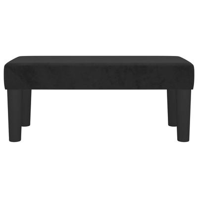 Black Velvet Bench 70 X 30 X 30 Cm
