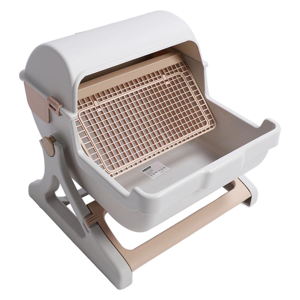 Semi Automatic Cat Litter Box Plastic Easy Assembly Semi Enclosed Cat Litter Box Large Kitty Litter