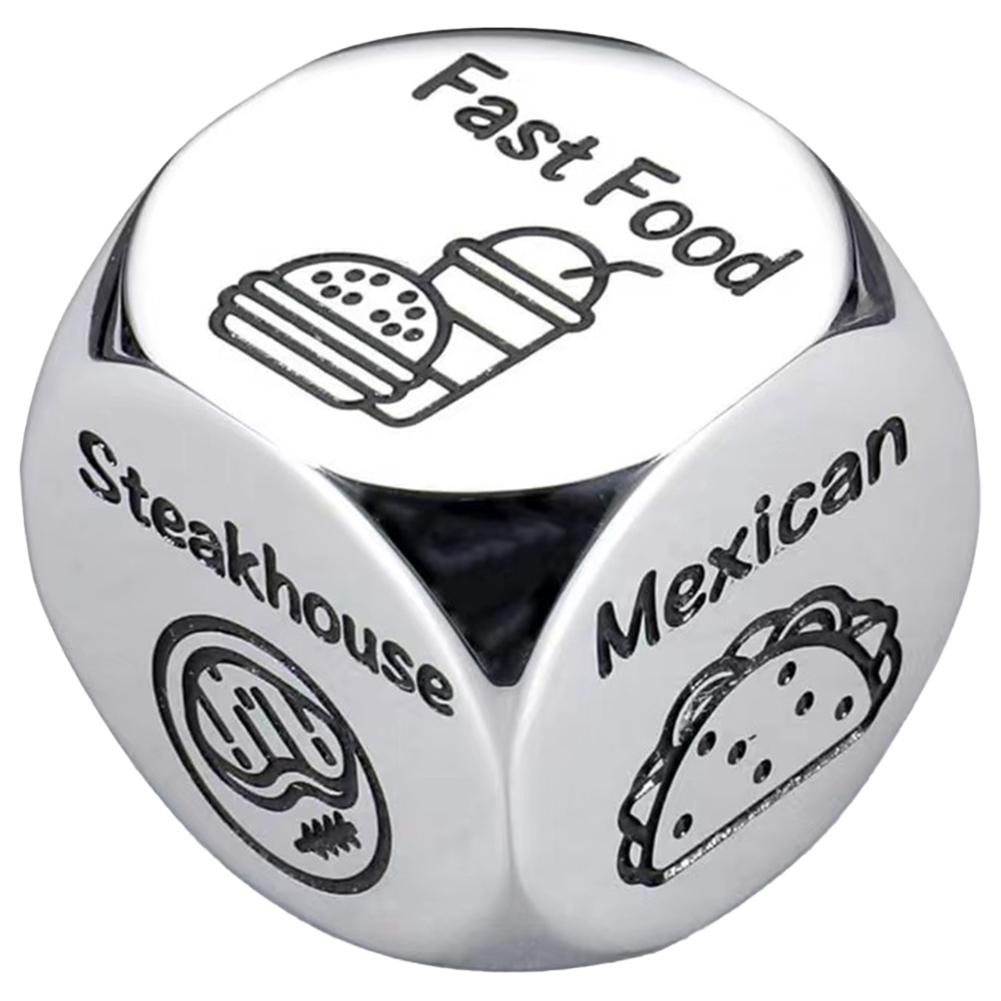 1/2/3Pcs Food Decision Dice Creative Food Decision Maker Stainless Steel Couples Food Decider Valentines Gifts for Women Men