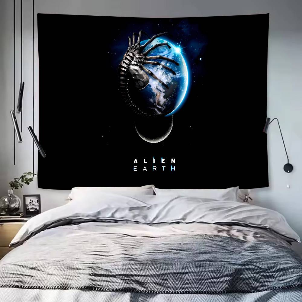 Science Fiction Horror Movie Alien Tapestry Decoration Bedroom Dormitory Background Cloth Holiday Home Living Room Club Tapestry