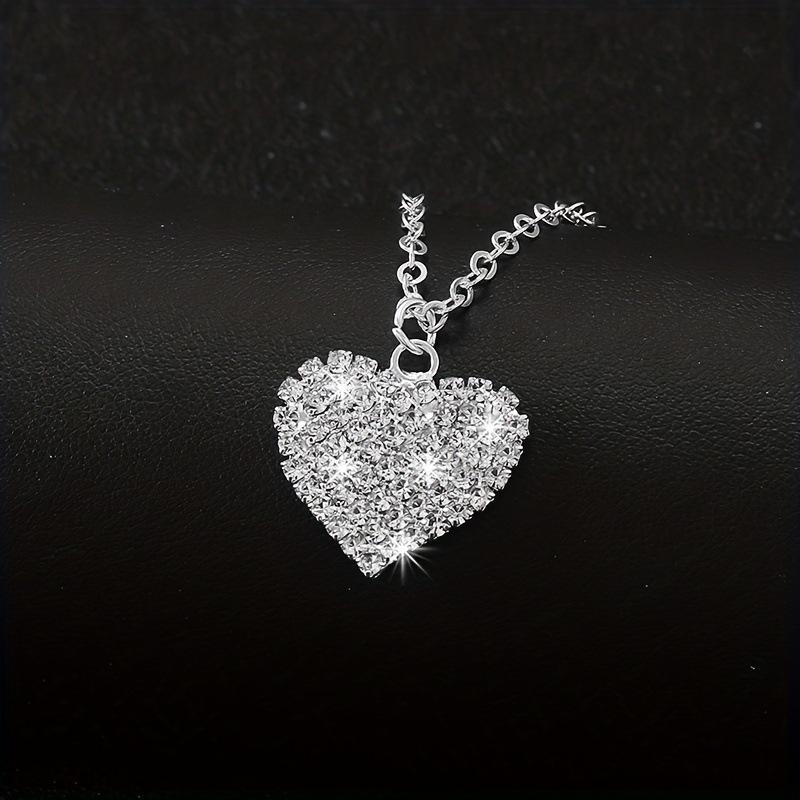 Luxury Rhinestone Crystal Heart Pendant Necklace