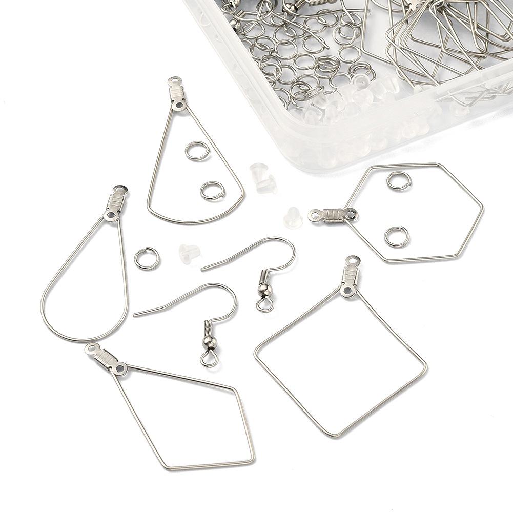 DIY Handmade Earrings Jewelry Kit: Stainless Steel Large Ear Hooks & Materials for Self-Made Drops