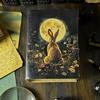 Bunny Rabbit Leather Grimoire Journal: Handmade Deckle Edge Notebook