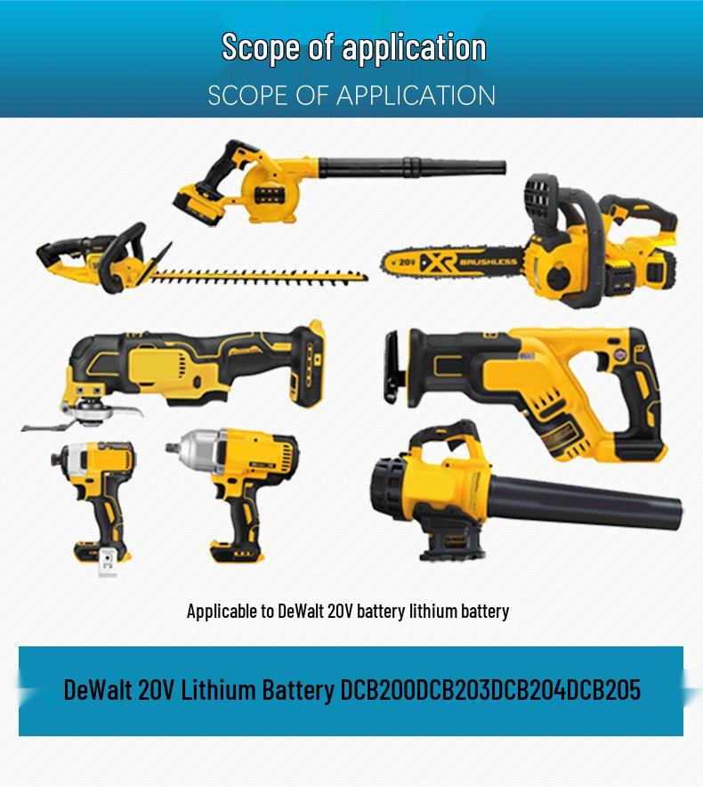Compatible with Dewalt 20V Battery DCB200/DCB205, Long Life Lithium Battery 