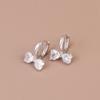 S925 Sterling Silver Bow Zirconia Earrings - Elegant Korean Style for Women