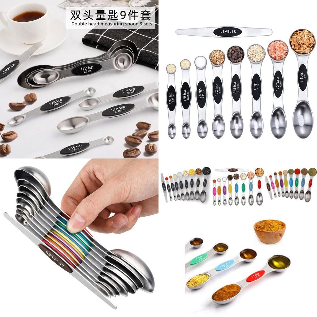 Innovatives magnetisches Messlöffel-Set in neun Teilen mit genauen Graduierungen für Rezepte