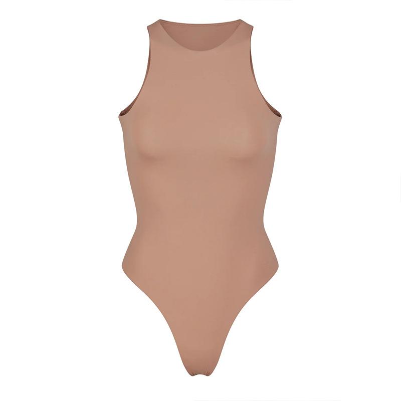 Plus Size Women High Elastic One Piece Bielizna Okrągły Dekolt Wyszczuplający Body Do Jogi Jednolity Przyjazny dla Skóry Shapewear