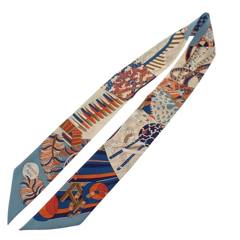HERMES   scarf blue silk Women