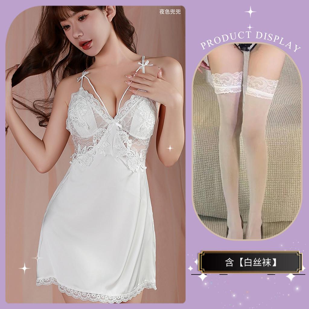 Sex underwear Thin transparent suspenders Hot teasing lace seduction nightgown Abstinence women
