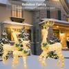 3pcs Christmas Stake Light Set Outdoor 2D Acrylic Lighted Reindeer for Yard Garden Pathway Patio Winter Holiday Party Decoration