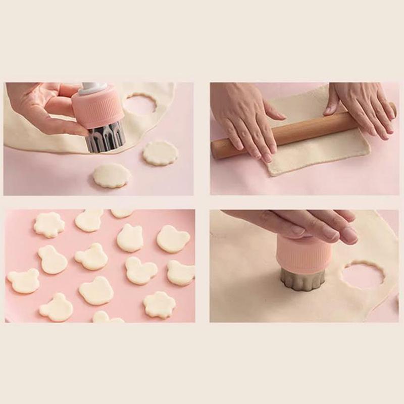 Stainless Steel Fruit Vegetable Press-Type Mini Cookie Shape Cutter Food Mold
