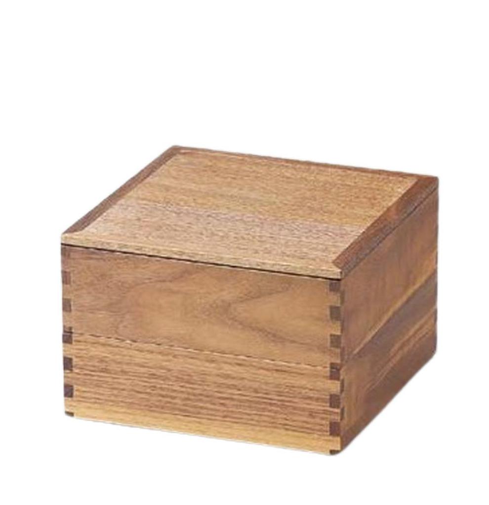 Wooden Walnut 60cm Box with Black Interior for New Eve Celebrations J-kitchens Japanese-Made Two-Tiered (18.2cm) Year's
