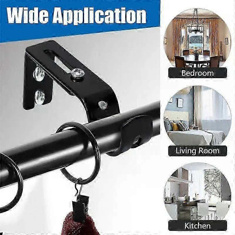 2Pcs Extendable Adjustable Curtain Rod Support with Screws Durable Curtain Rod Bracket Curtain Rod Holder Window Hardware hwy