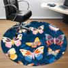 1pc Butterfly Print Carpet for Office Non Slip, Round Carpet, Soft & Comfortable, Carpet for Office, Lightweight Round Floor Mat