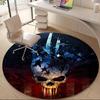 1PC Punisher Skull Office Round Area Rug, Mat Suitable For Office, Under Office Chairs Bedroom Living Room Home Decor, Room Deco