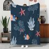 Blau-Weiß Gänseblümchen Gelbes Zentrum Wiederholung Flanelldecke Für Retro Schlafzimmer Dekor Leichte Plüsch Überwurfdecke Abdeckung