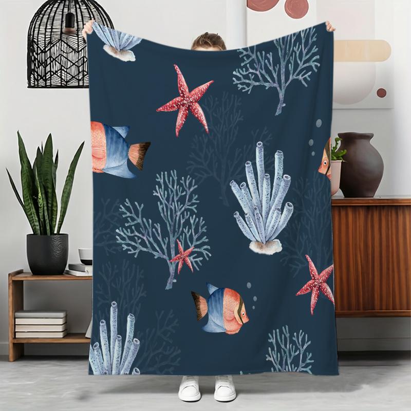 Blau-Weiß Gänseblümchen Gelbes Zentrum Wiederholung Flanelldecke Für Retro Schlafzimmer Dekor Leichte Plüsch Überwurfdecke Abdeckung