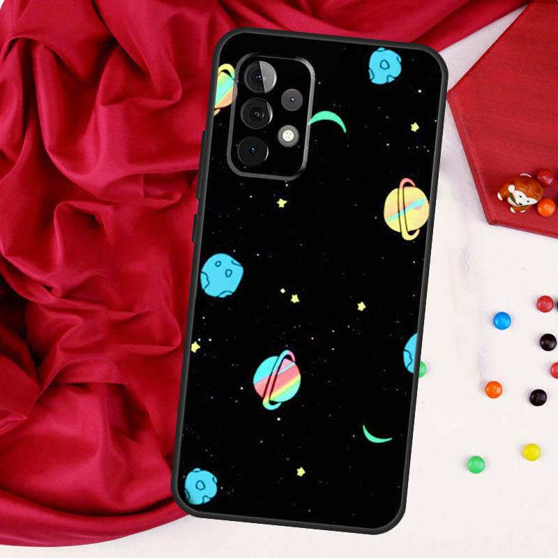 Black White Moon Space Astronaut For Samsung Galaxy A26 A05 A06 A16 A54 A34 A14 A22 A32 A52 A55 A35 A15 A53 A13 A56 A36 Case