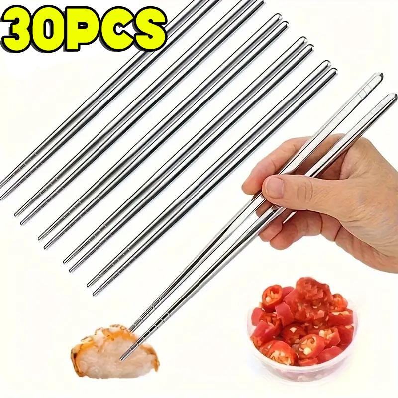 Stainless Steel Chopsticks Household Round Metal Chop Sticks Japanese Sushi Food Stick Kitchen Tableware Cutlery Sets