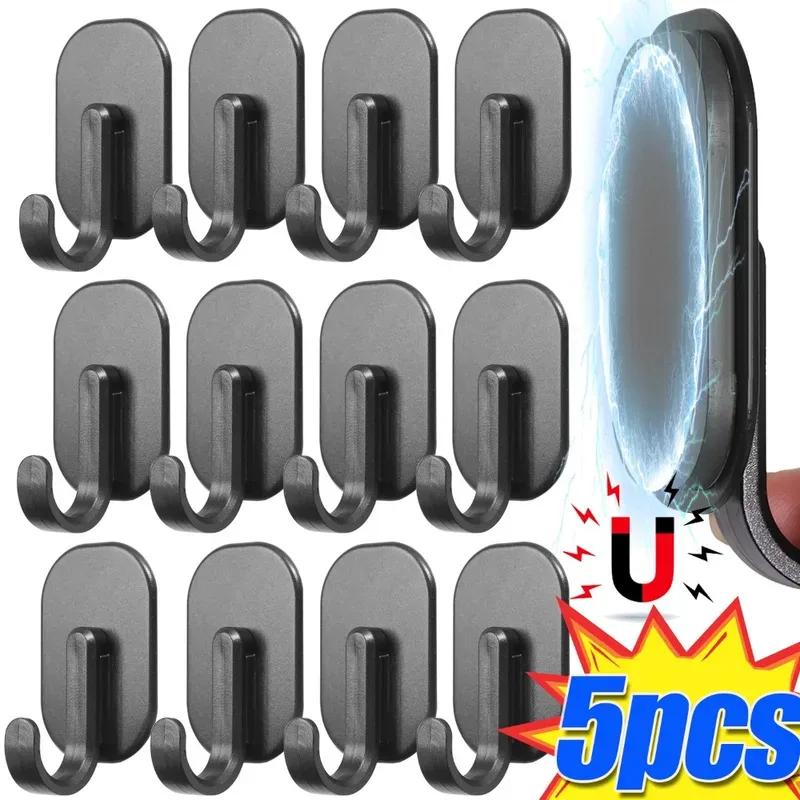 Magnetischer Haken Multifunktional Kein Bohren Starker Magnet Haken Wandmontierter Schlüsselanhänger Heimküche Badezimmer Aufbewahrungszubehör