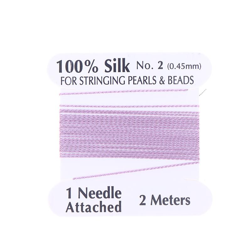 1Pcs 2# 0.45mm 10pcs/bag Handmade 100% Natural Silk Cord Rope With Beaded Silk Thread Needle End Silk For DIY Jewelry Making