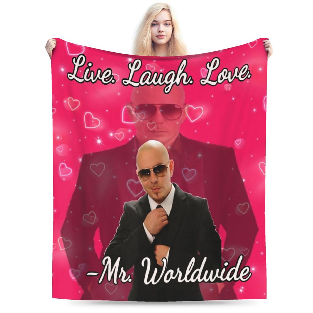 Mr Worldwide Pitbull Sänger Decke Samt Dekoration Dollar Live Lache Liebe Dünne Überwurfdecke für Bettwäsche Schlafzimmer Tagesdecke