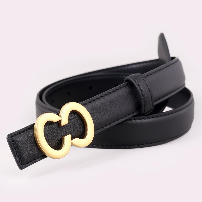 Genuine Leather Ladies Belt With Alloy Buckle For Casual And Business Wear чёрный