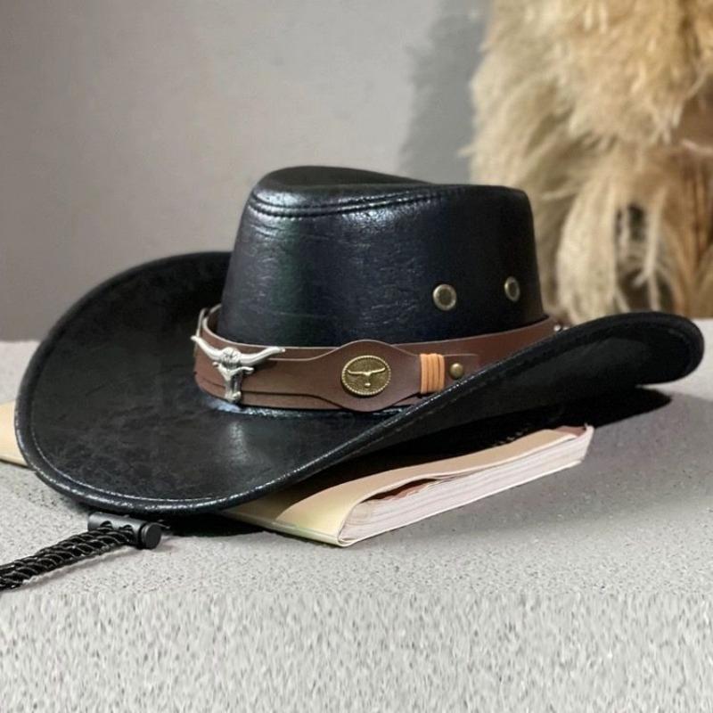 Klobouky Western Cowboy z umělé kůže pro ženy muže Vintage Pánské společenské klobouky Panama Cowgirl Jazz klobouk Sombrero Hombre