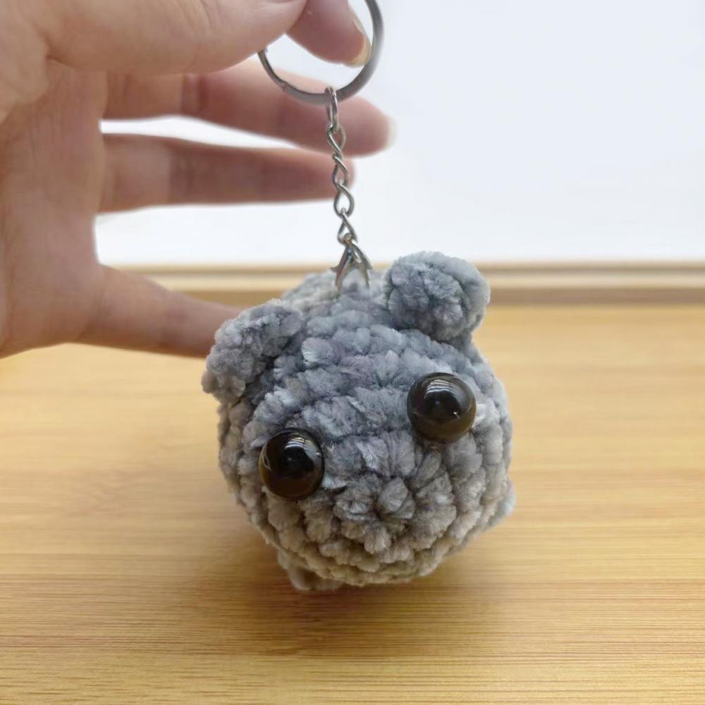 Sad Hamster Meme Plush Toy Crochet Plush Sad Hamster Meme Key Rings Kawaii Sad Hamster Keychain Gift for Women Men