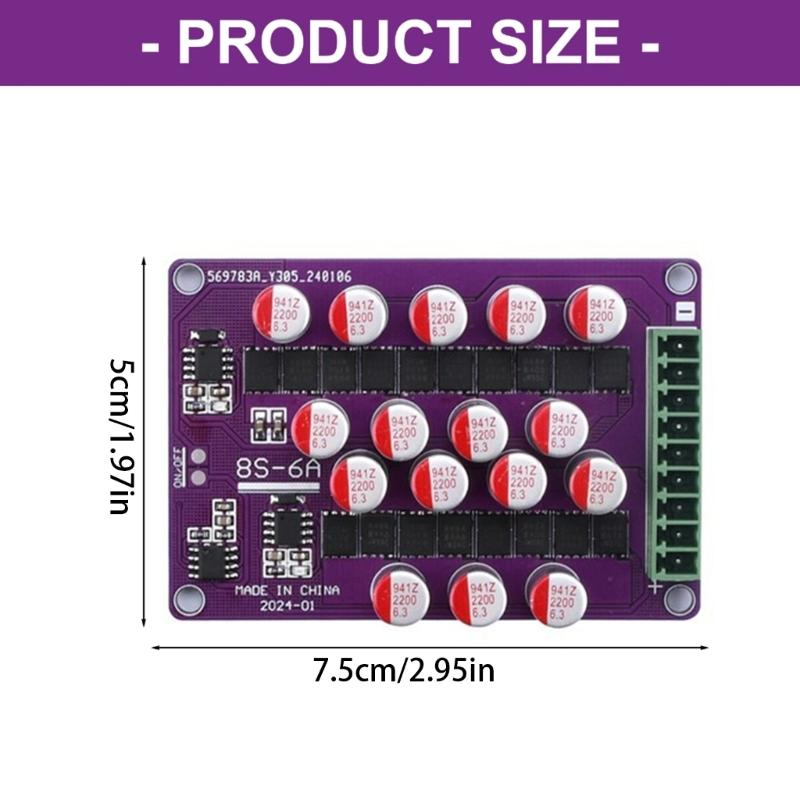 8S 6A Battery Active Equalizing Balancer Battery Balance Active Energy Transfer Equalizing Board Replacement