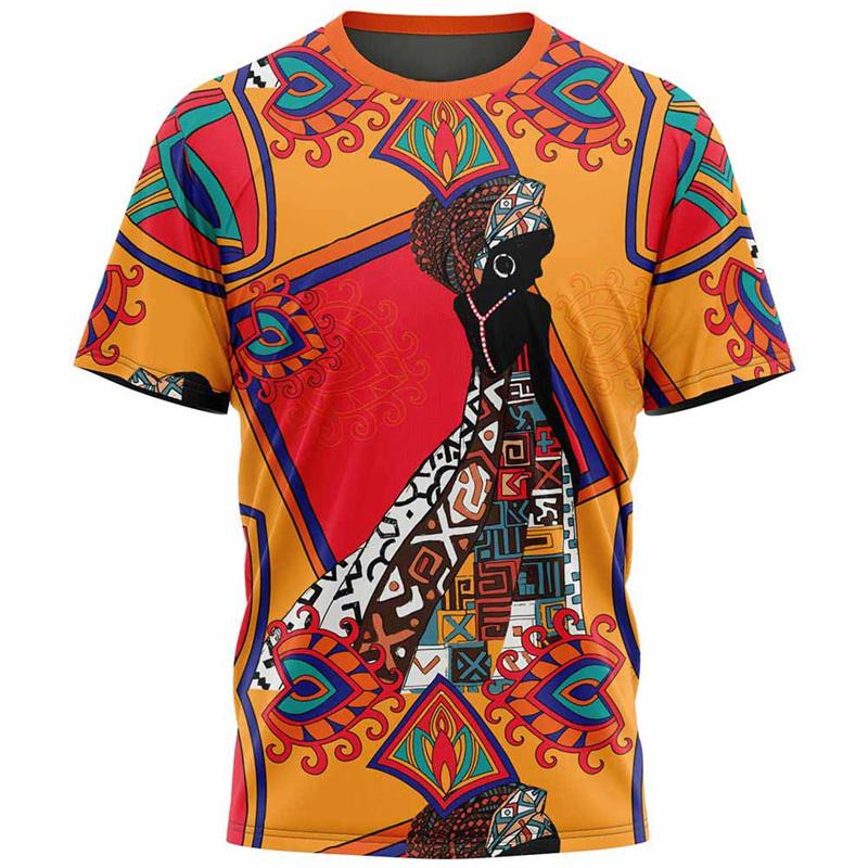 Ethnic Tribal Dashiki Pattern T-Shirt For Men African 3D Print Tee Summer Casual Harajuku Short Sleeve Loose T Shirts O-Neck Top