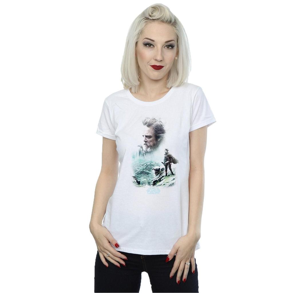 Star Wars Womens/Ladies The Last Jedi Luke And Rey Cotton T-Shirt